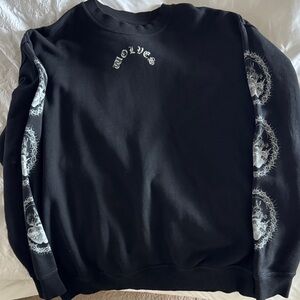 Darc Sport Black Crewneck Sweater with Graphic Sleeves